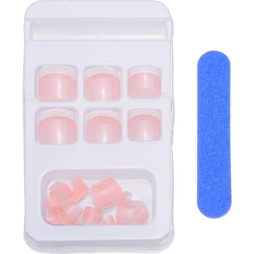 24pcs Artificial French False Nail Tips Full Cover Natural Toes Foot Nail Manicure Decoration Tool