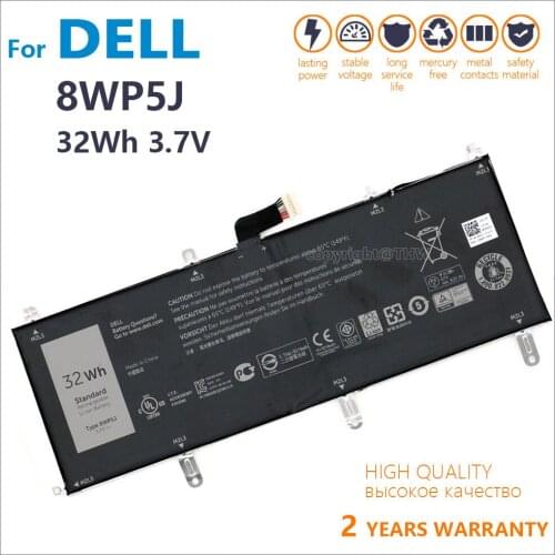 100% New Genuine 8WP5J Battery For Dell Venue 10 Pro 5000 5050 5055 69Y4H 069Y4H Genuine Laptop Battery 3.7V 32Wh Batteria