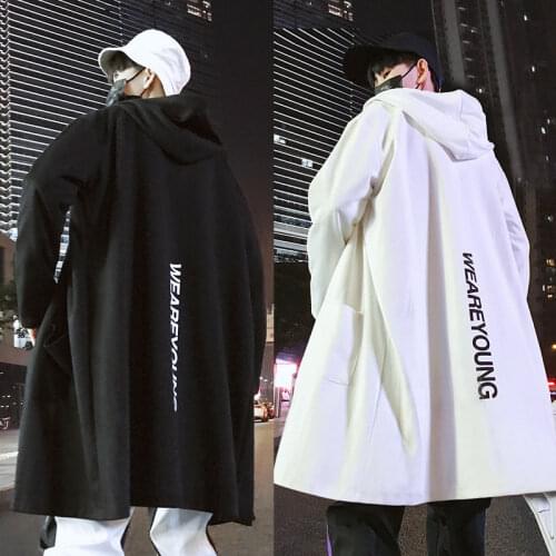 2021 Spring and Autumn New Long Windbreaker Mens Thin Coat Trend Korean Slim Jacket Coat