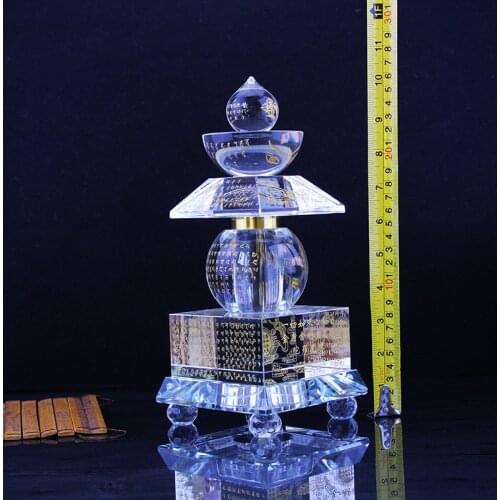 Wholesale Buddhist articles HOME efficacious Tantric talisman Buddhism Scripture crystal dagoba stupa tower Bodhi pagoda statue