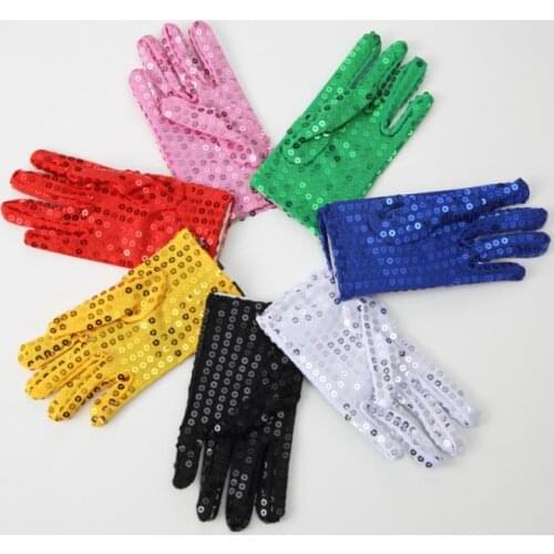 Performance gloves sparkle sequin dance gloves for adult kids fancy dress event party supplies Xmas halloween costume accessory