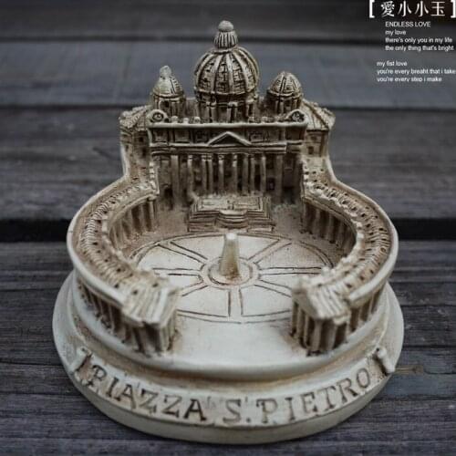 Hand-made Resin Crafts World Architecture The Vatican St. Peters Square Model Home Office Decoration