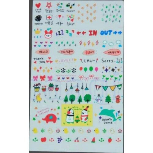 6 Sheets Fantastic Cute Transparent Drawing Market Sticker Diary Scrapbooking Calendar Album Deco Fit Home Diary Scrapbook DIY