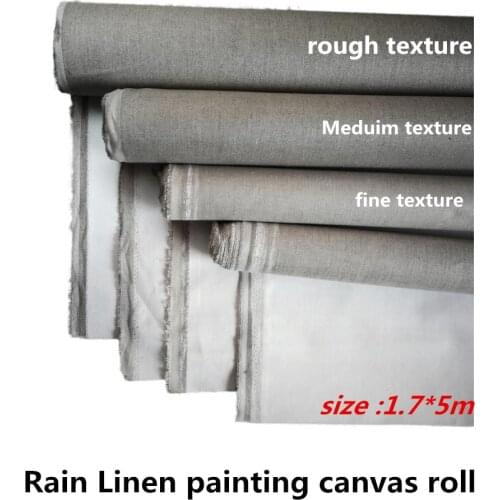 1.7mx5m roll Rain linen best quality painting primed canvas roll for artists