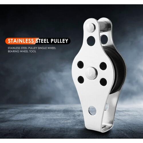 Stainless Steel 316 Pulley Single Wheel Swivel Lifting Blocks Rope Pulley Bearing Lifting Wheel Tools For 2mm To 8mm Rope