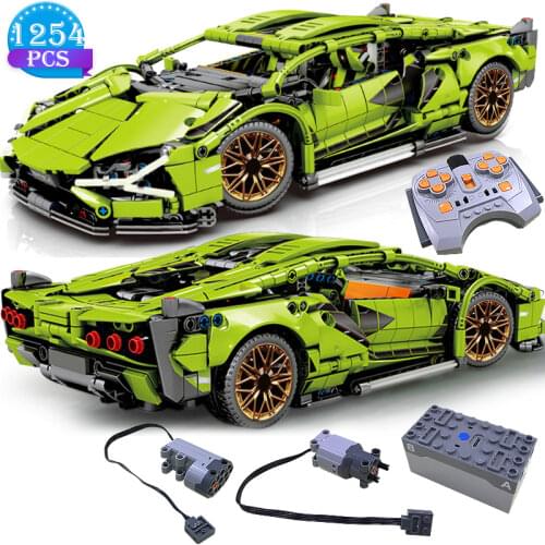 Technical Famous Car Series Model Remote Control Electric Version Competitive Racing Building Blocks Boys Favorite Assembly Toys