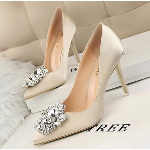 BIGTREE Shoes Rhinestones Woman Pumps Stiletto Women Shoes Sexy High Heels Shoes Women Wedding Shoes Party Female Heels Footwear
