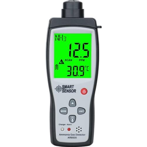 SMART SENSOR Ammonia Gas Detector NH3 Gas Analyzer Meter Tester Air Quality Monitor Handheld 0-100PPM Sound Light Alarm AR8500