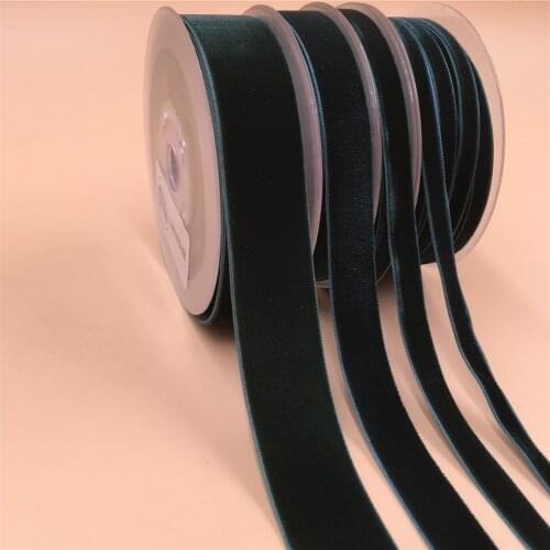 6MM,9MM,15MM,25MM V008 Dk Green Nylon Single Face Velvet Ribbon