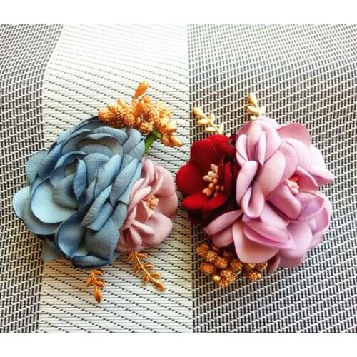 New Woman Brooches Handmade Fabric Flowers Brooches Pin Vintage Suits Fashion Jewelry Coat Corsage Accessories