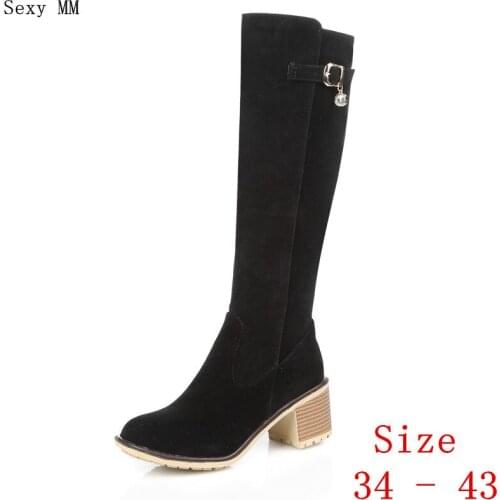 Spring Autumn Women Knee High High Heel Boots High Heels Woman Thigh High Long Boots Botas Plus Size 34 - 40 41 42 43