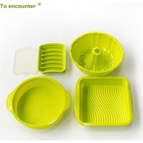 To encounter 1 set silicone cake mold Round Pumpkin shaped cake mould Baking Hot dog Mold Baking and Pastry 4 in Package