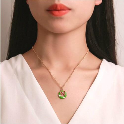 1pcs Fashion Necklace Personalized Cartoon Christmas Tree Small Bell Necklace For Women Pendant Jewelry Accessories Gift