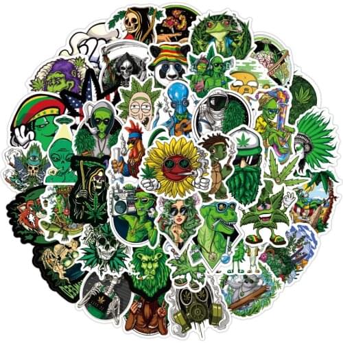 10/30/50PCS Leaves Weed Smoking Cool Graffiti Stickers Waterproof notebook Luggage Suitcase Graffiti DIY Sticker kid toy