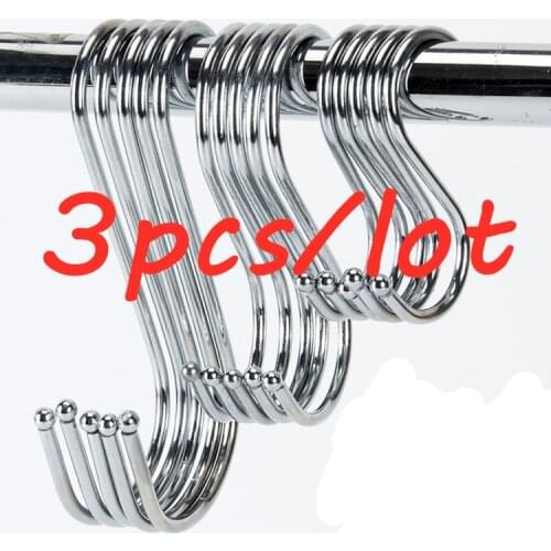 3pcs/lot S Shaped Hooks Kitchen Hanger Storage Holders Organizer Household