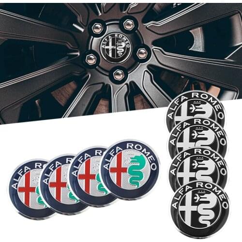 4pcs 56mm Car Wheel Center Cover Stickers Hub Cap Emblem Badge For Alfa Romeo 159 156 Giulietta Mito Stelvio Giulia Spider Brera
