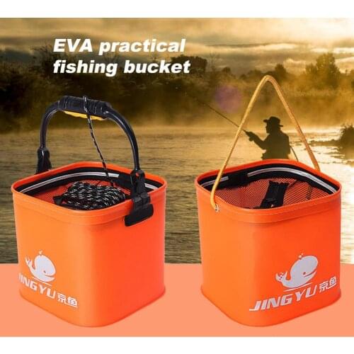 50% Hot Sale High Quality Fishing Bucket Folding Portable Collapsible Multifunctional Fish Live Bait Container for Backpacking