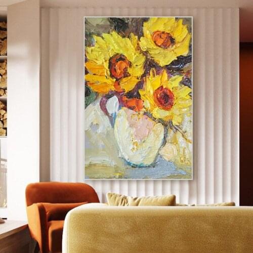 Abstract Pink Flower Oil Painting Handmade On Canvas Modern Wall Art Decoration Picture Hand Painted For Living Room Salon Decor