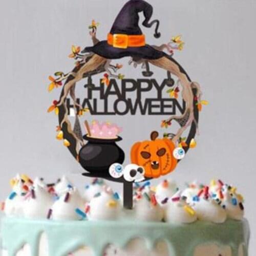 Cake Topper Halloween Themed Acrylic Fruit Picks Cupcake Topper Hot Sale Cards Cake Picks For Party Cake Decoration New