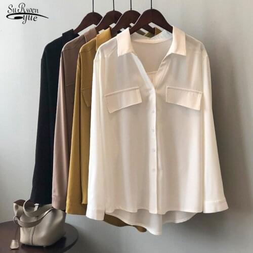 Blusas 2021 Women Tops and Blouse Print Floral Chiffon Blouses Women Elegant Shirt Plus Size Casual Loose Female Clothing 825C