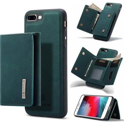 Case For iPhone 7 8 Plus Leather Luxury Magnetic Phone Wallet Credit Card Case For Protective Shockproof Slot Stand Card Cover