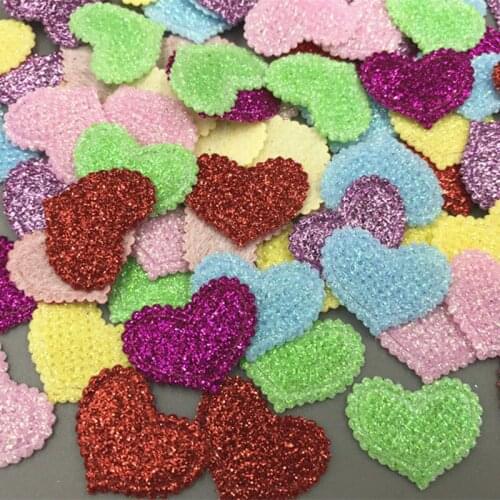 DIY 400X Mixed Colors Sequins Heart shape Felt Appliques Cardmaking 20mm