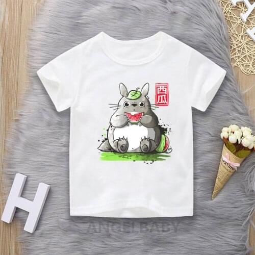 Miyazaki Hayao Anime My Neighbor Totoro T shirt For Boys Cartoon Kids Tops Baby Girls Clothes Funny Children T-shirt,HKP2143
