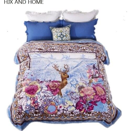 HJX Angola blankets Upscale thick warm double Raschel 4.5 kg double cloud blanket luxury blanket The feeling of wool