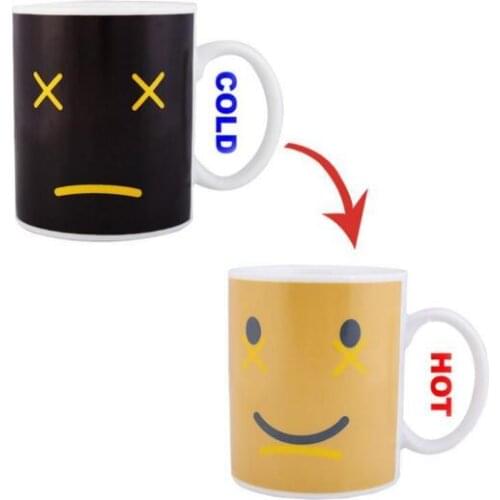 Creative Smile Face Changing Mug Magical Chameleon Coffee Cup Temperature Sensing Novelty Gift 330ml