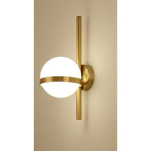 Nordic creative LED wall lamp E27 round moon bedroom bedside lamp living room corridor iron art lighting decorative wall lamp