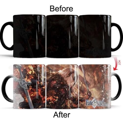 Fate Grand Order Mug 350ml Heat Sensitive Magic Color Changing Ceramic Tea Milk Coffee Cup Boy Friend Gift
