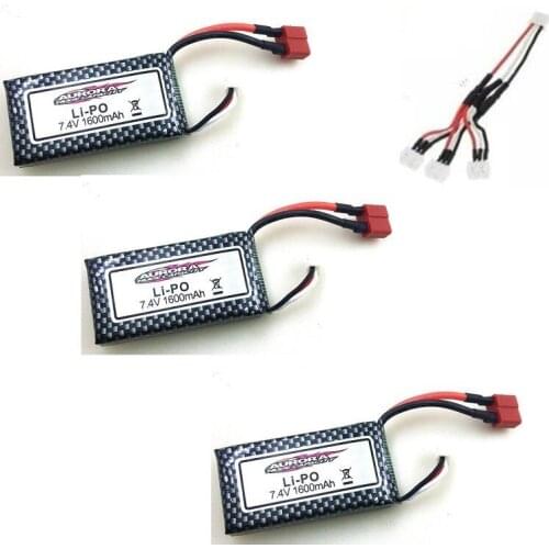 3PCS/Lot 7.4V 1600mAh Lipo Battery For Xinlehong 9125 Remote Control Rc Car Spare Parts 9125 Battery Accessory