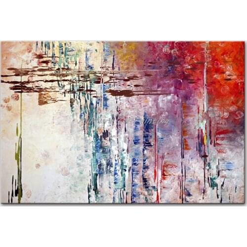 Mintura Wall Picture for Living Room Oil Paintings on Canvas Hand Painted The Abstraction of Color and Line Hotel Decor No Frame