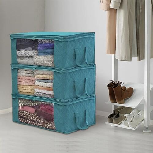 Non-Woven Clothes Storage Bag Folding Quilt Dust-Proof Cabinet Finishing Box Home Storage Supplies Space Bags Organizador