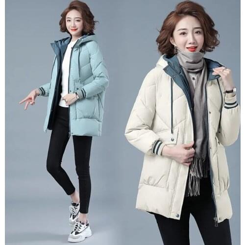 2021 New Winter Jacket Women Thicken Parkas Hooded Long Coat Cotton Padded Jacket Parka Snow Wear Coats jaqueta feminina