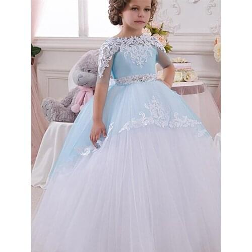 Flower Girl Dresses 2021 Vestidos daminha A Line Kids Evening Pageant Gowns Beads First Communion Dresses For Girls
