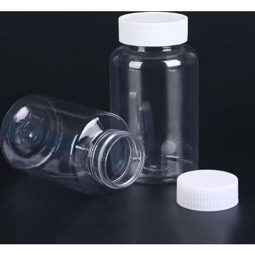 10Pcs 15/20/30/50/80/100ml Plastic PET Empty Clear Seal Bottles Solid Powder Medicine Pill Chemical Container Reagent Vials
