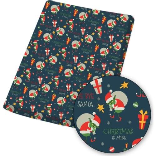 Christmas Polyester Cotton Fabric Lollipop Snowman Printed Fabric DIY Sewing Home Textile Garment Material 45*150cm/pc 80g IBOWS