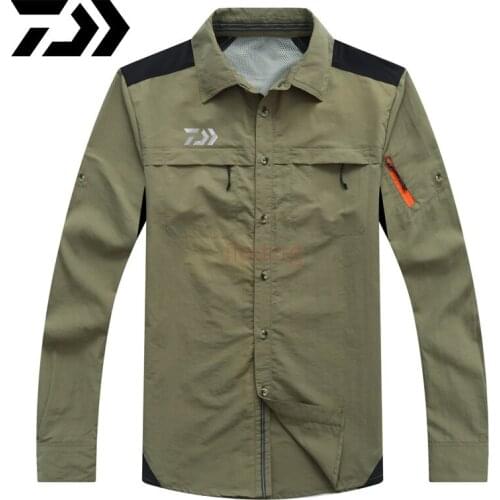 Daiwa New Quick Dry Outdoor Mens Summer Shirts Breathable Removable Sports Fishing Trekking Hiking Male Fishing Clothing
