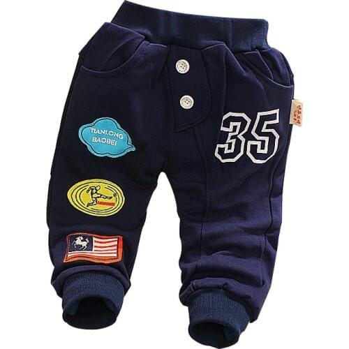 2017 new spring autumn baby pants cotton trousers Korean version of the cartoon raging harem pants 0-3 year baby boy pants