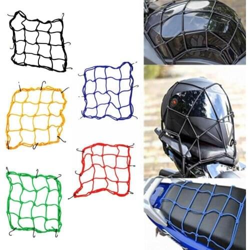 Universal Motorcycle 6 Hooks Luggage Net Bike Hold Tank Bungee Bike styling Car Black Helmet Fuel down Web Mesh Luggage Tan O8V8