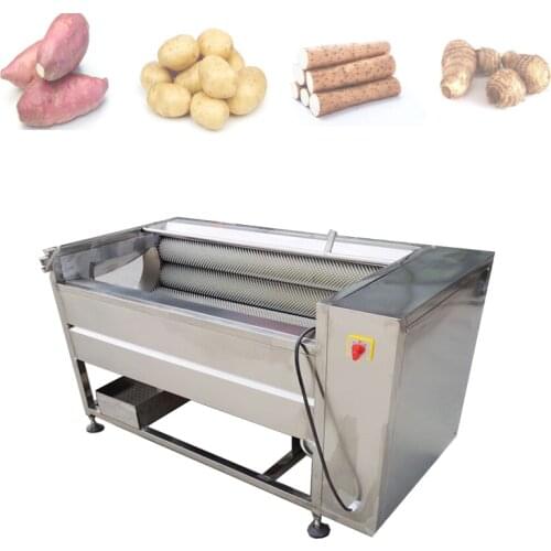 High Speed Production Line Of Fruit And Vegetable Roller Washing Machine Potato Cleaning Peeling Machine