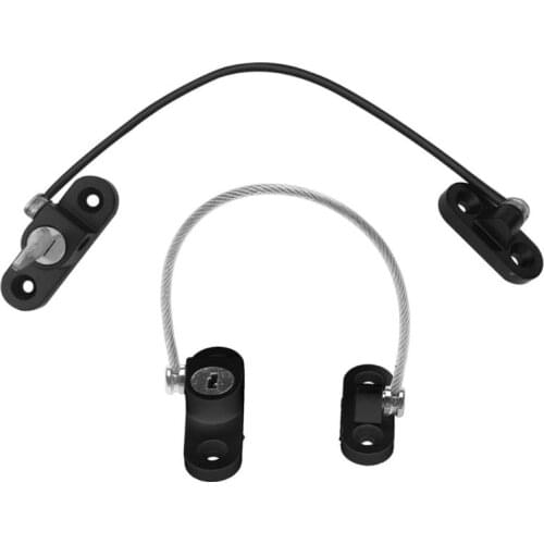 New Door Window Security Lock Aluminum Alloy Door Window Restrictor Limiter Key Children Security Car Window Cable Limit Lock