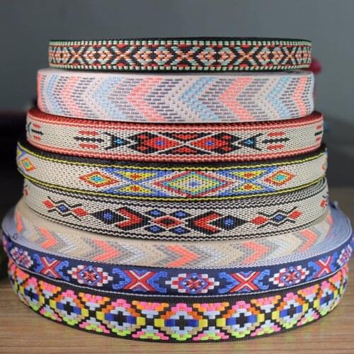 One piece National Ribbons 8colors embroidery Weave Ribbon for Clothes DIY Crafts Fabric Band Sewing Accessories