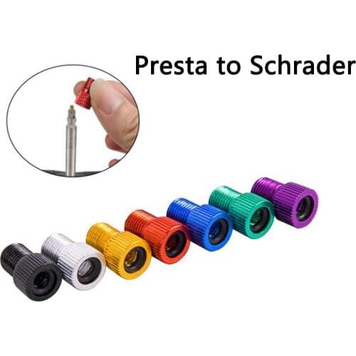 10 Colors Bicycle Valve Road Bike Presta To Schrader Valve Converter Adapter FV Converter AV Road Bike Valve Adapter