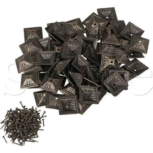 100x Upholstery Nails Tacks Studs Furniture Pins with Square Nailhead 21x21mm