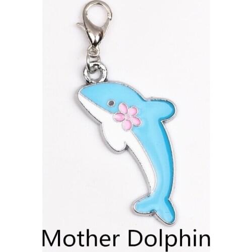 20pcs/lot DIY Floating Mother Dolphin Dangle For New Fashion Living Memory Lockets Necklace (Free Shipping) CM427