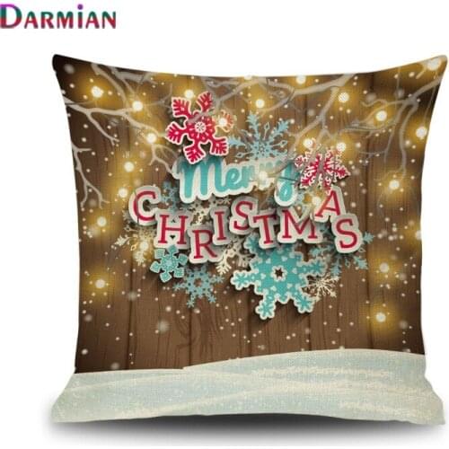 2020 Christmas Decoration Linen Throw Pillow 45*45cm Cushion Cover Car Home Sofa Decorative Pillowcase Wholesale Dropshipping