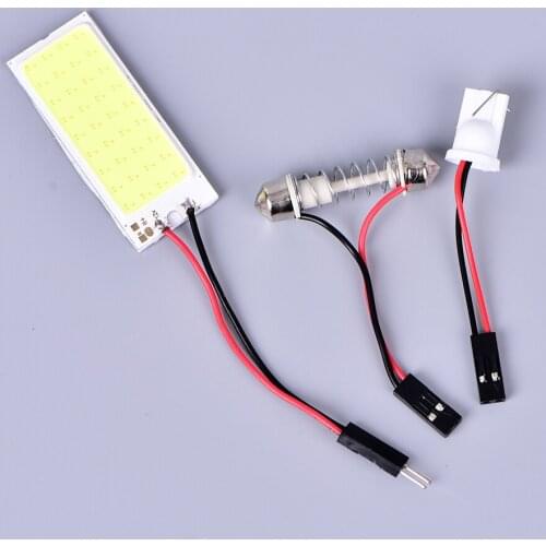 2pcs 24 COB LED Car Panel Interior Lights Fancy Dome Adapter Car