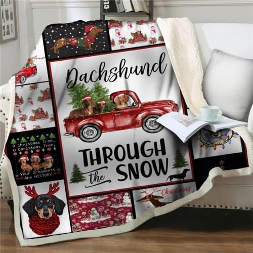 3D Merry Christmas Blankets For Beds Sofa Warm Soft Sherpa Blanket Throw Blanket Rectangle Office Thick Blanket Weighted Blanket